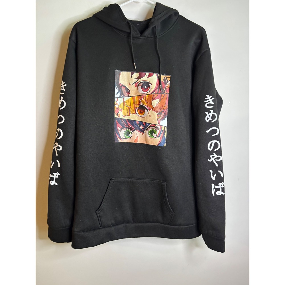 Black Anime Hoodie Women L